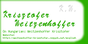 krisztofer weitzenhoffer business card